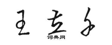 駱恆光王立千草書個性簽名怎么寫