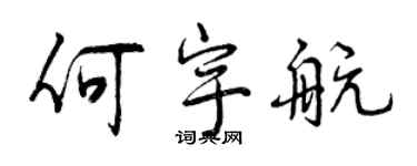 曾慶福何宇航行書個性簽名怎么寫