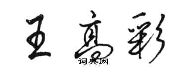 駱恆光王高彩行書個性簽名怎么寫