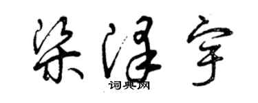 曾慶福梁澤宇草書個性簽名怎么寫