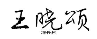 曾慶福王曉頌行書個性簽名怎么寫