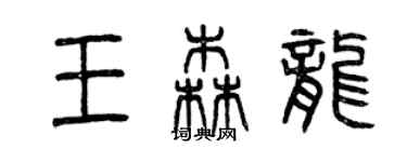 曾慶福王森龍篆書個性簽名怎么寫