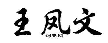 胡問遂王鳳文行書個性簽名怎么寫