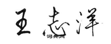 駱恆光王志洋行書個性簽名怎么寫