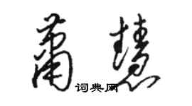 駱恆光蕭慧草書個性簽名怎么寫