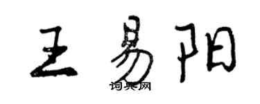 曾慶福王易陽行書個性簽名怎么寫