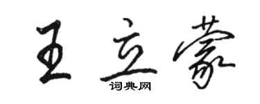 駱恆光王立蒙行書個性簽名怎么寫