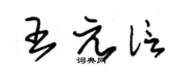 朱錫榮王元信草書個性簽名怎么寫