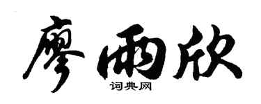 胡問遂廖雨欣行書個性簽名怎么寫