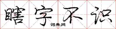 龐中華瞎字不識行書怎么寫