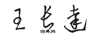 駱恆光王長達草書個性簽名怎么寫