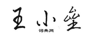 駱恆光王小壘行書個性簽名怎么寫