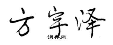 曾慶福方宇澤行書個性簽名怎么寫