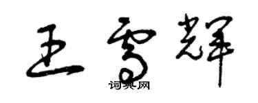 曾慶福王雪輝草書個性簽名怎么寫