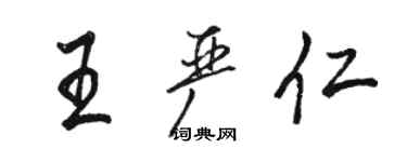 駱恆光王嚴仁行書個性簽名怎么寫