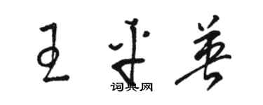 駱恆光王平英草書個性簽名怎么寫