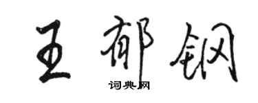 駱恆光王郁鋼行書個性簽名怎么寫