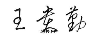 駱恆光王貴勤草書個性簽名怎么寫