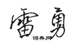 駱恆光雷勇行書個性簽名怎么寫