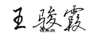 駱恆光王駿霞行書個性簽名怎么寫