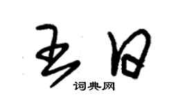 朱錫榮王日草書個性簽名怎么寫