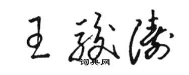 駱恆光王駿濤草書個性簽名怎么寫