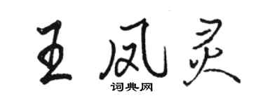 駱恆光王鳳靈行書個性簽名怎么寫