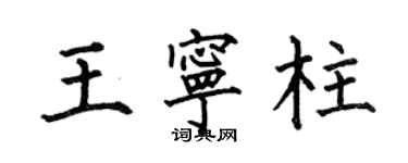 何伯昌王寧柱楷書個性簽名怎么寫