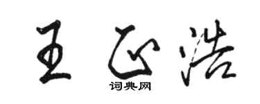 駱恆光王正浩行書個性簽名怎么寫