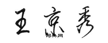 駱恆光王京秀行書個性簽名怎么寫