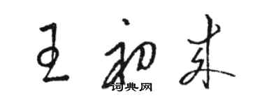 駱恆光王初來草書個性簽名怎么寫