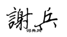 王正良謝兵行書個性簽名怎么寫