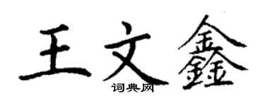 丁謙王文鑫楷書個性簽名怎么寫