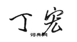 駱恆光丁宏行書個性簽名怎么寫