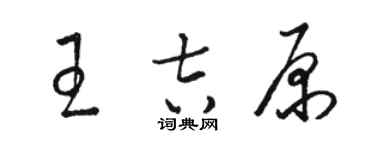 駱恆光王吉原草書個性簽名怎么寫