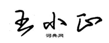朱錫榮王小正草書個性簽名怎么寫