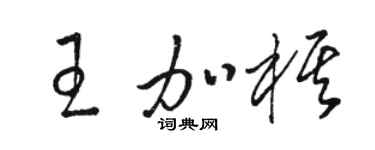 駱恆光王加棋草書個性簽名怎么寫