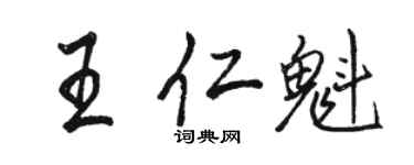 駱恆光王仁魁行書個性簽名怎么寫