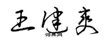 曾慶福王健爽草書個性簽名怎么寫