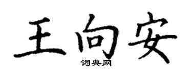 丁謙王向安楷書個性簽名怎么寫
