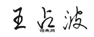 駱恆光王占波行書個性簽名怎么寫