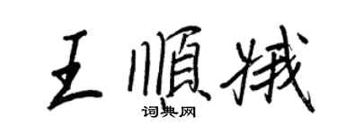 王正良王順娥行書個性簽名怎么寫
