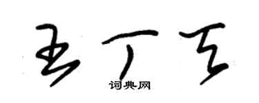 朱錫榮王丁天草書個性簽名怎么寫