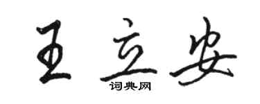 駱恆光王立安行書個性簽名怎么寫