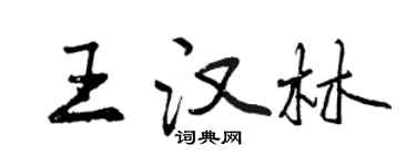 曾慶福王漢林行書個性簽名怎么寫