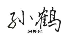 駱恆光孫鶴行書個性簽名怎么寫