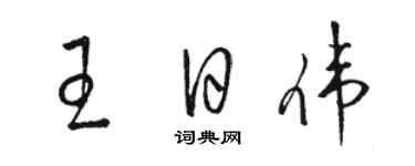 駱恆光王日偉草書個性簽名怎么寫