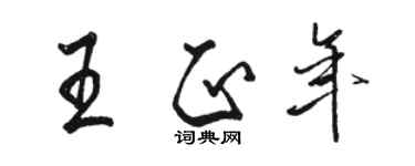 駱恆光王正年行書個性簽名怎么寫