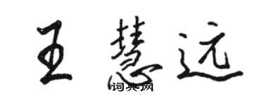 駱恆光王慧遠行書個性簽名怎么寫