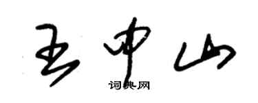 朱錫榮王中山草書個性簽名怎么寫